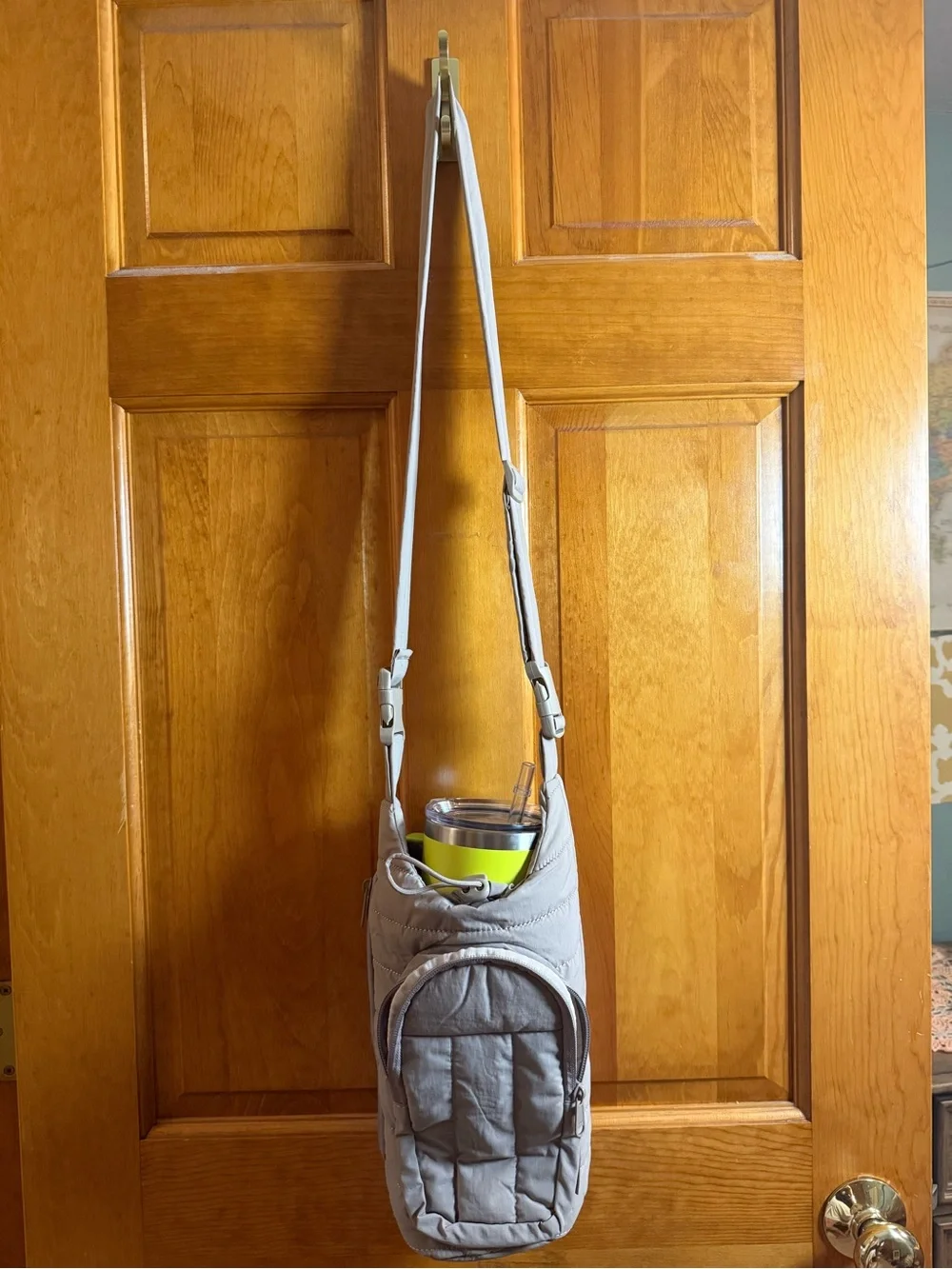 Unlisted Light Gray Quilted Crossbody Satchel